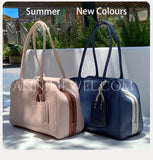 Genuine Italian Leather Shoulder Bag black Italian Pebbled Leather Tote Bag
