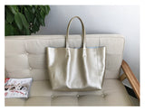 Horizontal Leather Tote Gold Leather Tote Bag Real Leather Tote Womens 