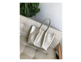 Vertical Leather Tote Gold Leather Tote Bag Real Leather Tote Womens 