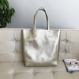 Vertical Leather Tote Gold Leather Tote Bag Real Leather Tote Womens 