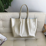 Horizontal Leather Tote Gold Leather Tote Bag Real Leather Tote Womens 