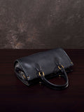 Black Satchel Handbag Black Leather Boston Bag Leather Bags Boston Womens 