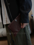 Bohemian Style Small Genuine Leather Studded Bag Rivet Phone Crossbody Bag Purse - Annie Jewel