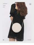 Women's Small Round Canvas Bag Canvas Crossbody Bag