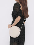 Women's Small Round Canvas Bag Canvas Circle Bag