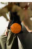 Round Leather Bag Round Leather Crossbody Bag 