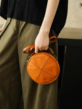 Round Leather Bag Round Leather Crossbody Bag 