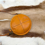 Round Leather Bag Round Leather Crossbody Bag 