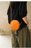 Round Leather Bag Round Leather Crossbody Bag 