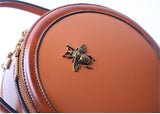 Leather Bag Round Leather Handbag Round Leather Crossbody Bag 