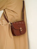 women's saddle leather crossbody bag brown leather saddle bag​