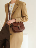 women's brown leather saddle bag​ small satchel crossbody