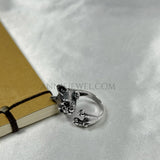 Handmade Silver Bulldog Puppy Pet Adjustable Wrap Ring Gifts - Annie Jewel
