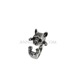 Handmade Silver Bulldog Puppy Pet Adjustable Wrap Ring Gifts - Annie Jewel