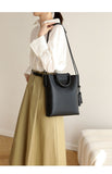 Medium Leather Tote Simple Leather Tote Bag Medium Black Leather Purse For Ladies 