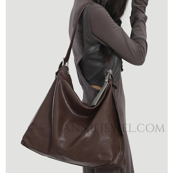 Slouchy Leather Hobo Bag Zipper Hobo Bag Leather Hobo Tote Bag Womens