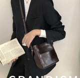 Small Bucket bag Crossbody Genuine Leather Bucket Bag Small Bucket Bag With Handle - Annie Jewel