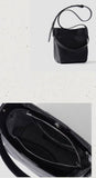 details of black Leather Bucket Bag Purse Mini Leather Bucket Bag Crossbody