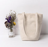 Women's Small Canvas Tote With Zipper Thick Canvas Tote Bag