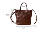 Small Distressed Leather Tote Bag