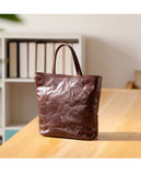 Small Distressed Leather Tote Bag