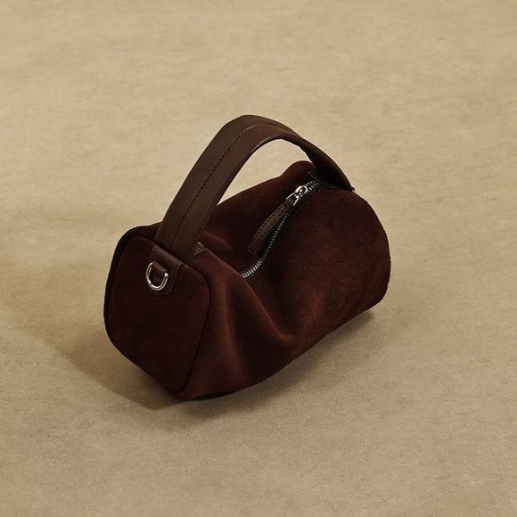 Small Genuine Leather And Suede Handbags Suede And Leather Purse Womens - Annie Jewel
