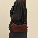 Small Genuine Leather And Suede Handbags Suede And Leather Purse Womens - Annie Jewel