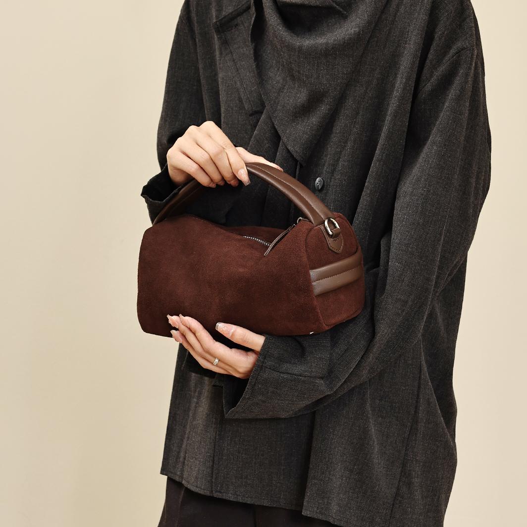 Women's Small Suede Crossbody Bag – Slouchy Satchel Purse With Adjustable Strap - View #3