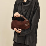 Small Genuine Leather And Suede Handbags Suede And Leather Purse Womens - Annie Jewel