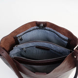 inner of Small Genuine Leather Bucket Shoulder Bag Womens Brown Leather Bucket Bag - Annie Jewel