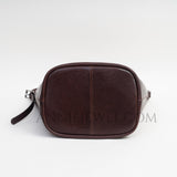 side of Small Genuine Leather Bucket Shoulder Bag Womens Brown Leather Bucket Bag - Annie Jewel