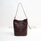Small Genuine Leather Bucket Shoulder Bag Womens Brown Leather Bucket Bag - Annie Jewel