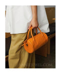 Genuine Leather Mini Boston Bag Vintage Leather Mini Satchel Small Leather Carryall Bag
