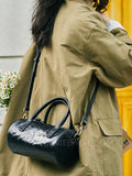 Small Genuine Leather Handbag Leather Satchel Bag black Leather Mini Handbag Womens