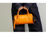 Small Leather Handbag
Orange Mini Leather Boston Bag
Small Leather Top Handle Bag