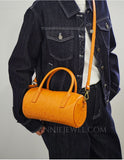 Genuine Leather Mini Boston Bag Vintage Leather Mini Satchel Small Leather Carryall Bag