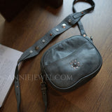 Small Genuine Leather Studded Bag Rivet Crossbody Bag Purse - Annie Jewel