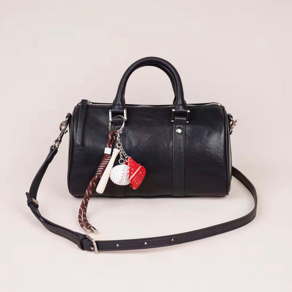 Women's Boston Bag Black Small Leather Boston Bag Leather Bags Boston Handbag