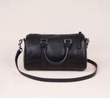 Women's Boston Bag Black Small Leather Boston Bag Leather Bags Boston Handbag
