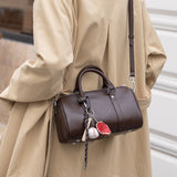 Genuine Leather Boston Bag Handbag Leather Crossbody Boston Bag For Ladies - Annie Jewel