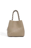 Women's Small Leather Bucket Bag Purse Knit Handle Top Bucket Bag