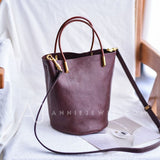 Women's Crossbody Bucket Bag Leather Small Leather Bucket Bag Crossbody 