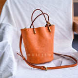 Women's Crossbody Bucket Bag Leather Small Leather Bucket Bag Crossbody 