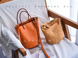 Women's Small Leather Bucket Bag Genuine Leather Crossbody Bucket Bag 