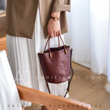 Women's Crossbody Bucket Bag Leather Small Leather Bucket Bag Crossbody 