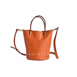 Women's Small Leather Bucket Bag Genuine Leather Crossbody Bucket Bag 