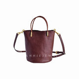 Women's Crossbody Bucket Bag Leather Small Leather Bucket Bag Crossbody 