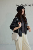 white Leather Bag Round Leather Circle Bag Round Leather Crossbody Bag Womens