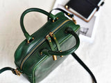 Womens Small Double Handled Satchel Purse Small Leather Crossbody Bag With Zipper 