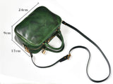 Womens Small Double Handled Satchel Purse Small Leather Crossbody Bag With Zipper 